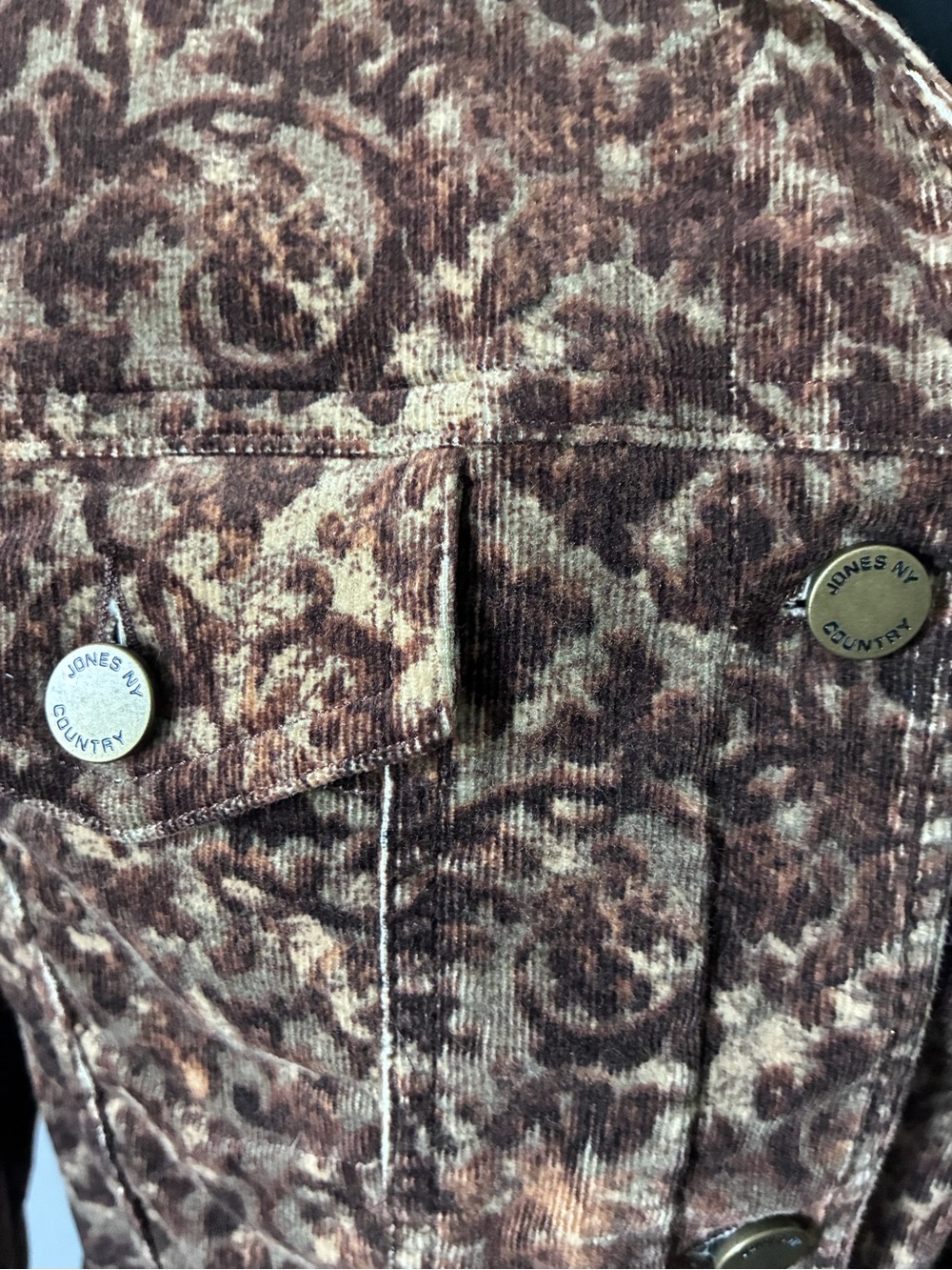 Brown Corduroy Patterned Women's Jacket - Picture 3 of 6